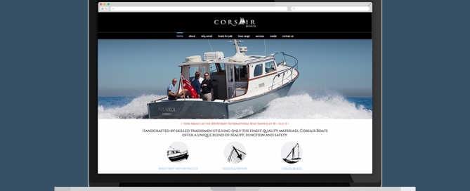 Corsair Boats Website Design